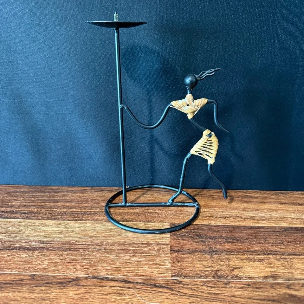 Metal Dancing Woman Candle Holder